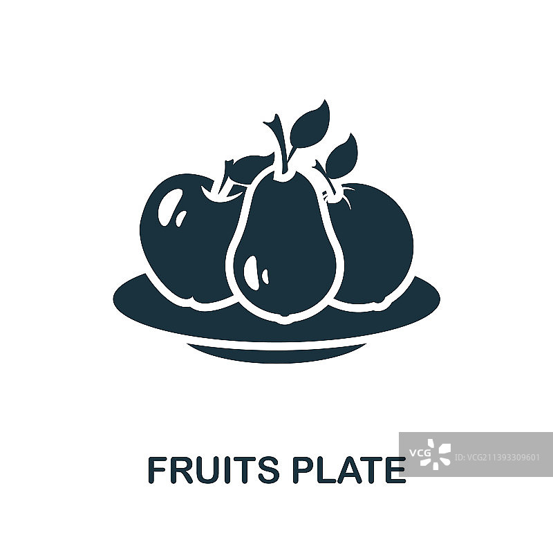 单色简约水果盘图标图片素材