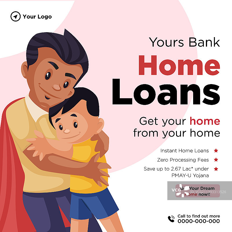 住房贷款 banner 设计图片素材