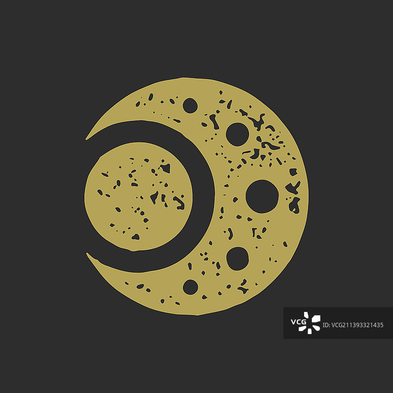 手绘简约风日月同辉图案图片素材