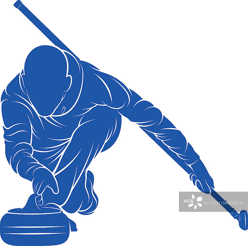 冰壶运动员Logo设计图标符号模板图片素材