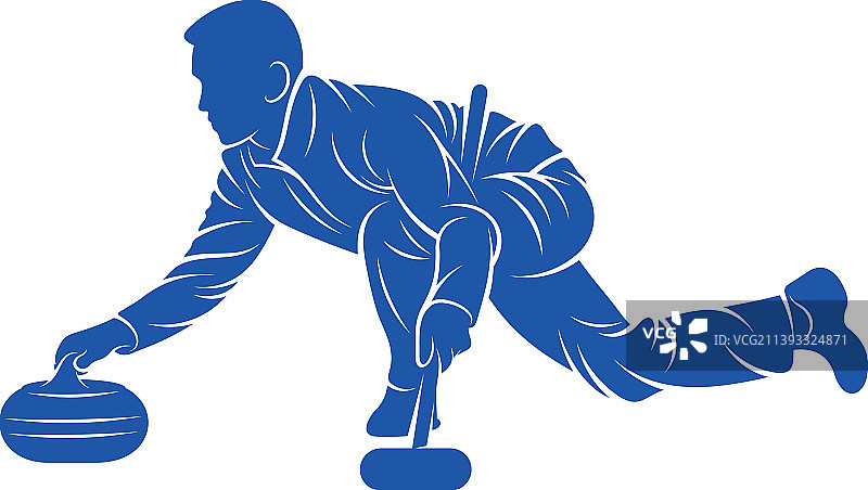 冰壶运动员Logo设计图标符号模板图片素材