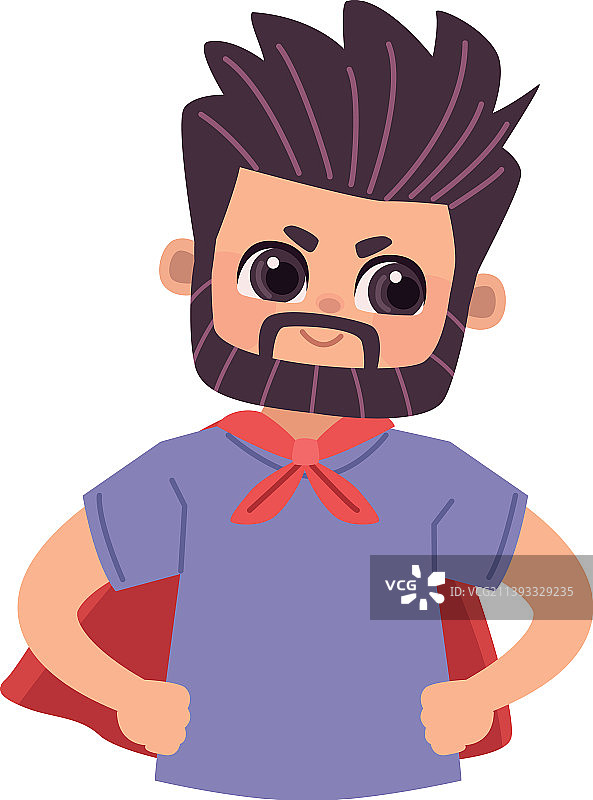 留着胡须的超级英雄爸爸图片素材