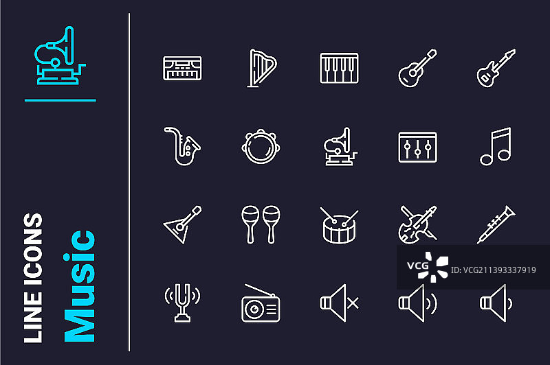 乐器和符号图标集图片素材