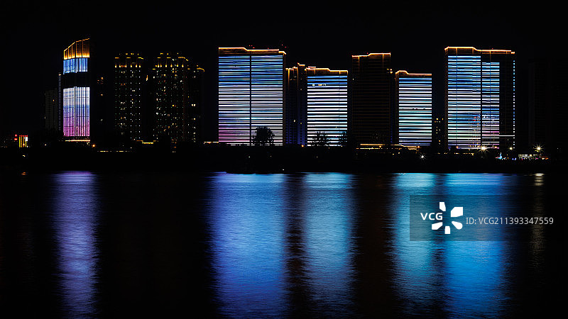 常德沅江灯光秀图片素材