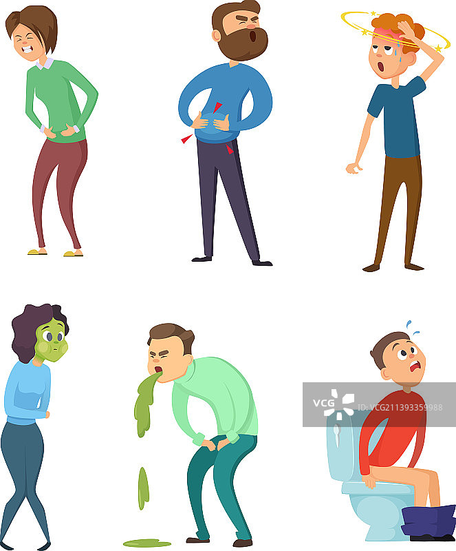 胃痛、中毒与腹泻健康护理图片素材