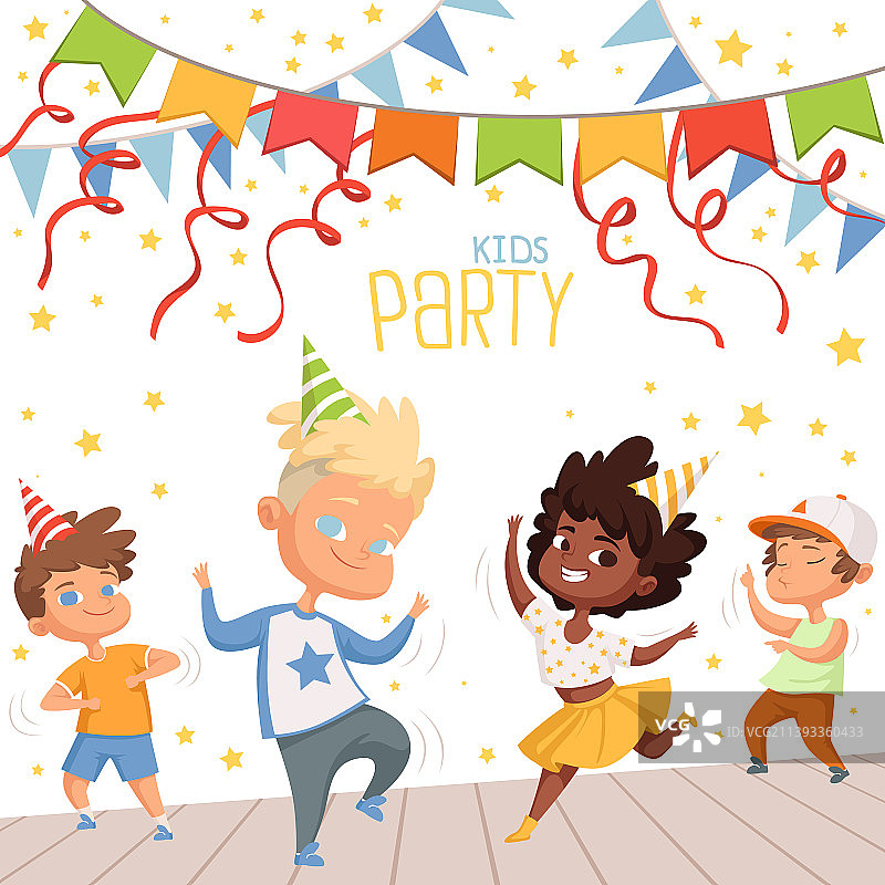 儿童舞会模版背景图片素材