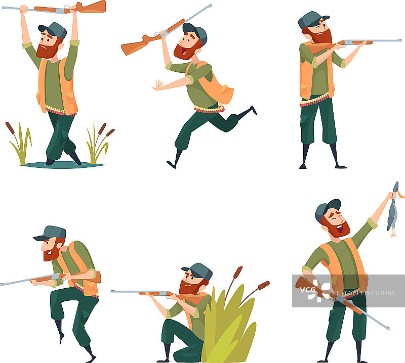 各种猎人的卡通角色图片素材