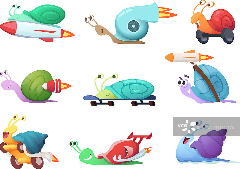 蜗牛卡通角色，缓慢的海蛞蝓图片素材