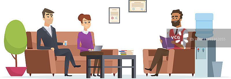 办公室大厅的商务候车室人群图片素材