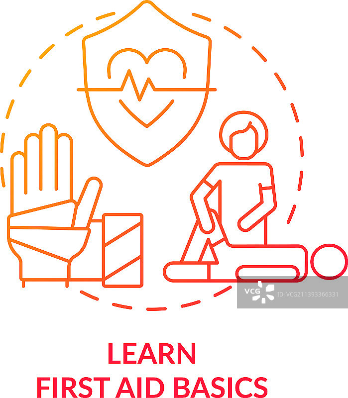 学习急救基础知识红色渐变概念图标图片素材