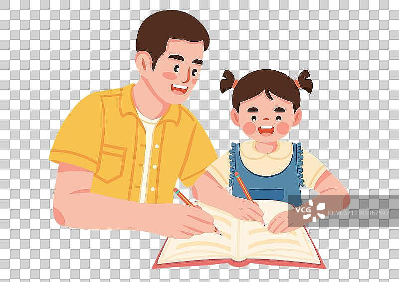 家庭辅导，家长辅导孩子作业，家教老师图片素材