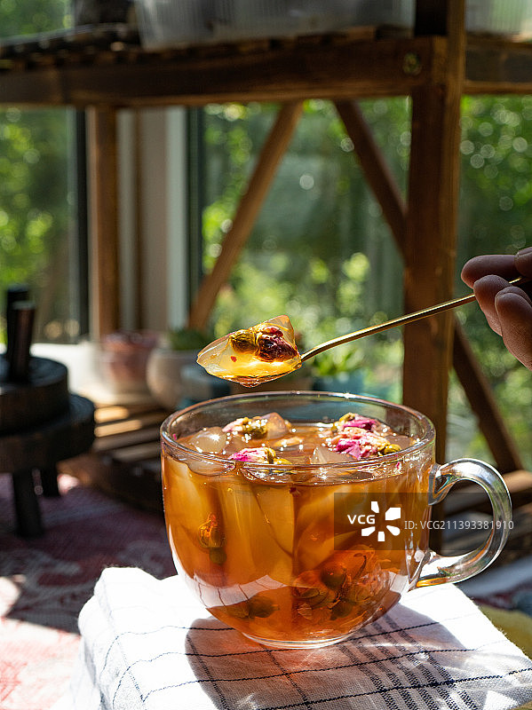 玫瑰花茶冰粉图片素材