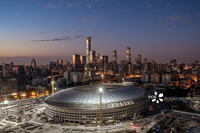 北京新工体工人体育场与国贸图片素材