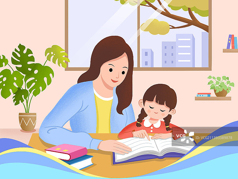 《亲子阅读》图片素材