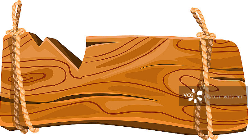 卡通西部风格木制牌匾，带结绳图片素材