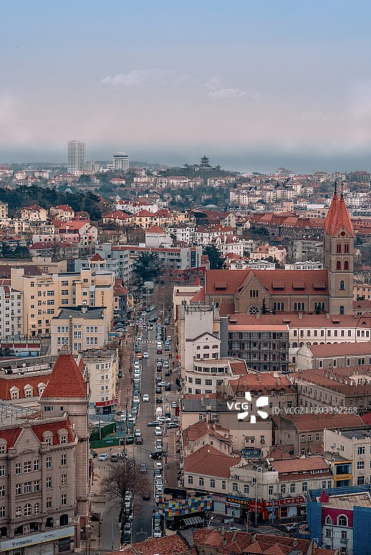 城市建筑的高角度视角图片素材