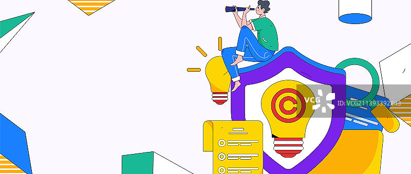 知识产权扁平矢量概念运营插画图片素材