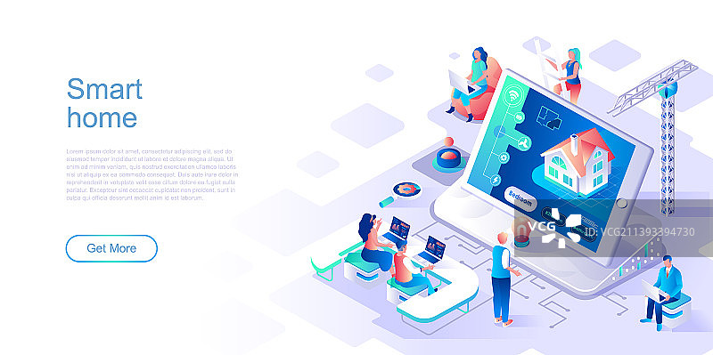 智能家居着陆页模板图片素材