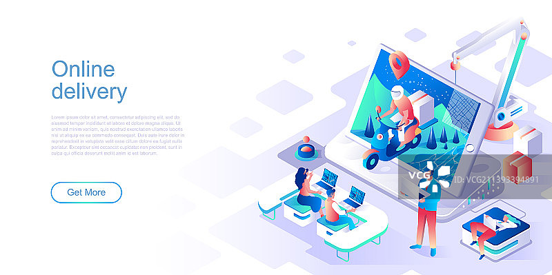 在线配送着陆页模板图片素材