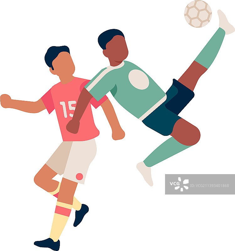 排球图标：足球运动员在空中踢球图片素材