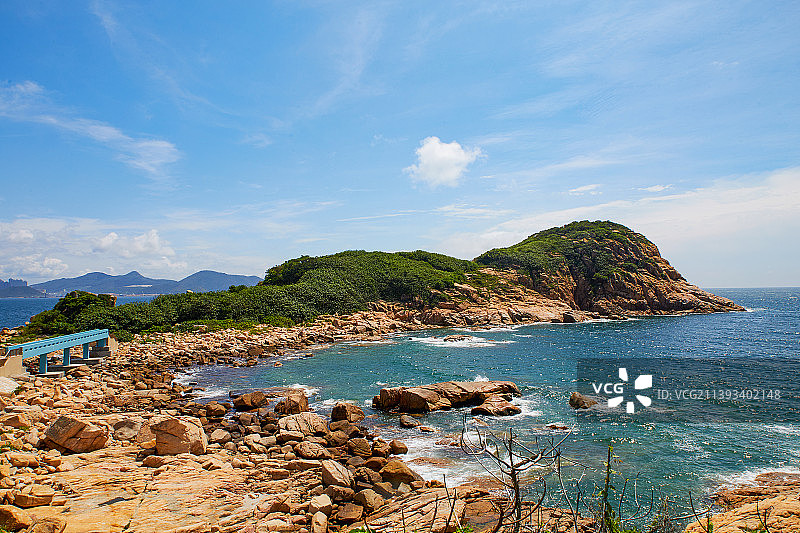 石澳 海边礁石 浪花 地平线 美丽石头图片素材
