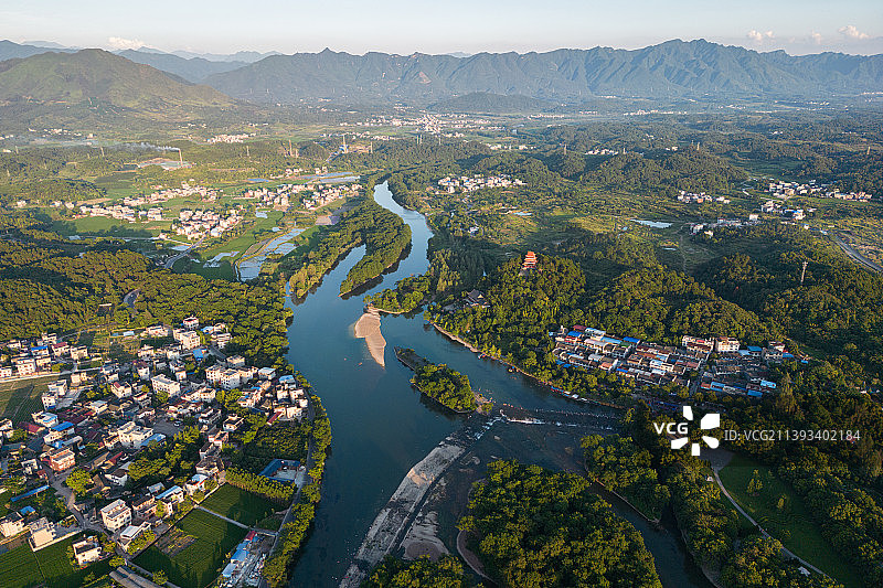鸟瞰灵渠图片素材