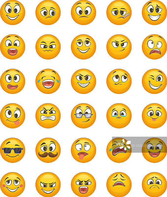 不同有趣表情符号合集图片素材