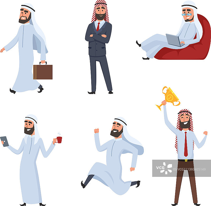 阿拉伯商人卡通人物合集图片素材