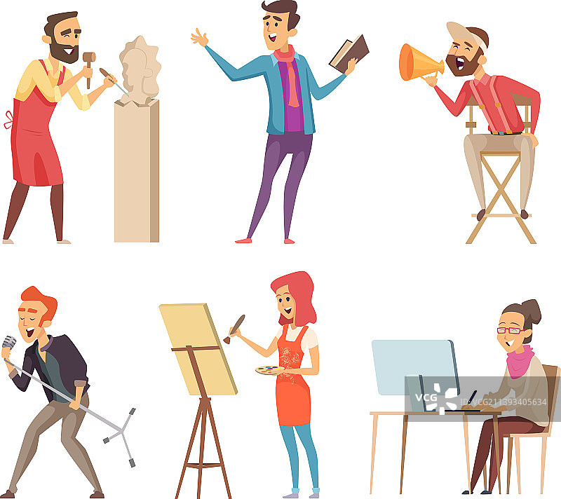 不同创意职业的人物图片素材
