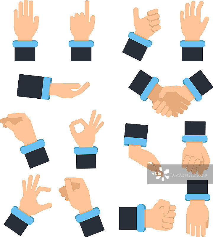 不同动作姿势的牵手抓握图片素材