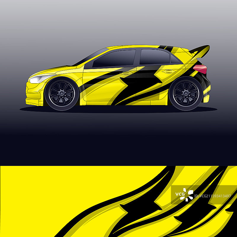 拉力赛汽车贴花图形包装图片素材