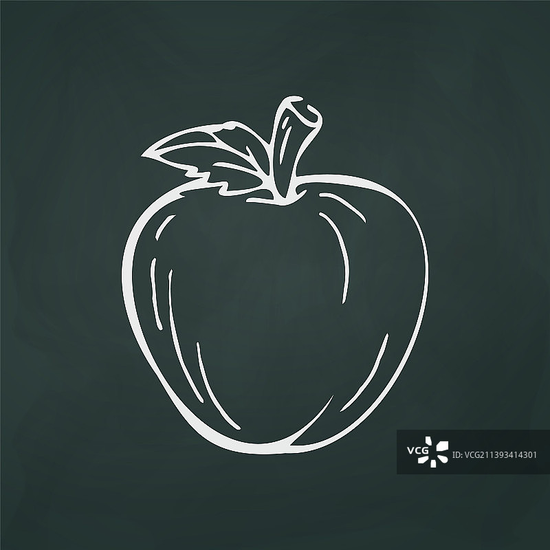 纹理深色背景上的苹果细白线图片素材