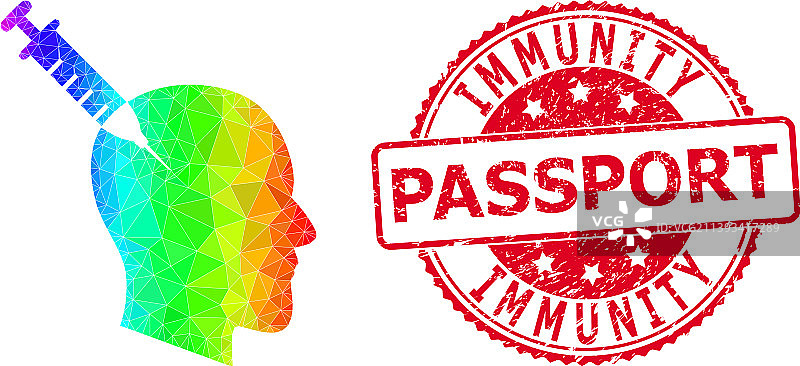 圆形纹理免疫护照印章图片素材