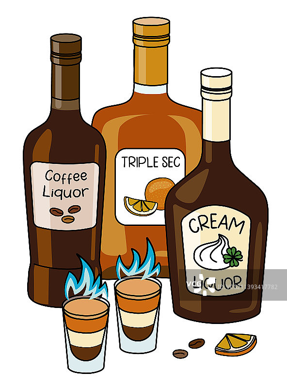 燃烧的B52鸡尾酒图片素材