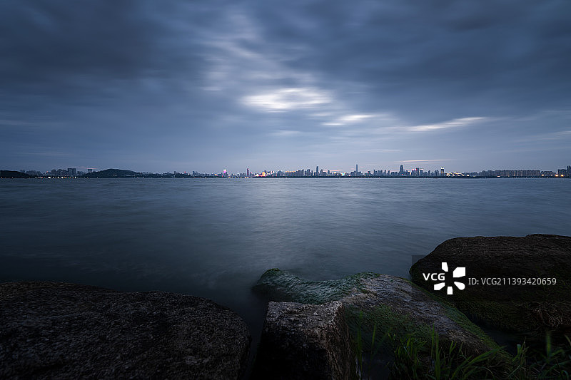 武汉东湖晚霞图片素材