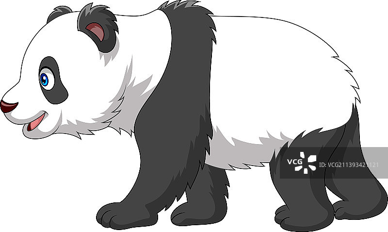 卡通可爱小熊猫走路图片素材