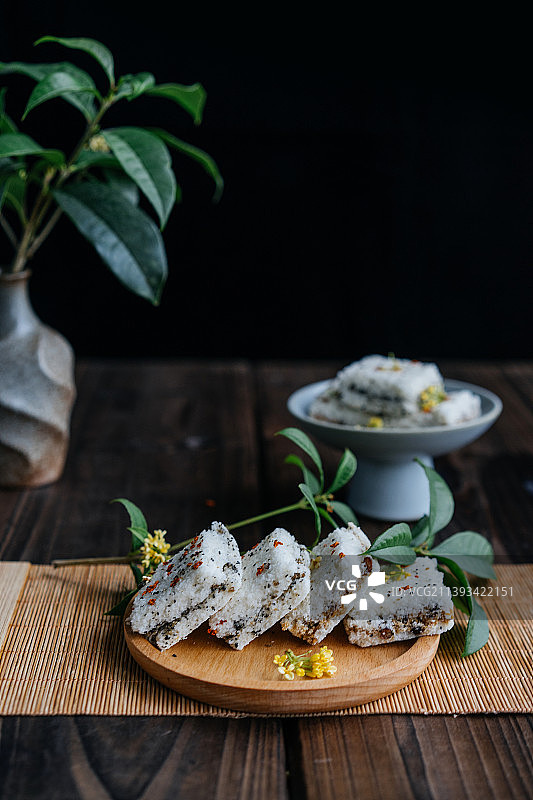 糯米桂花糕，中国传统糕点美食图片素材