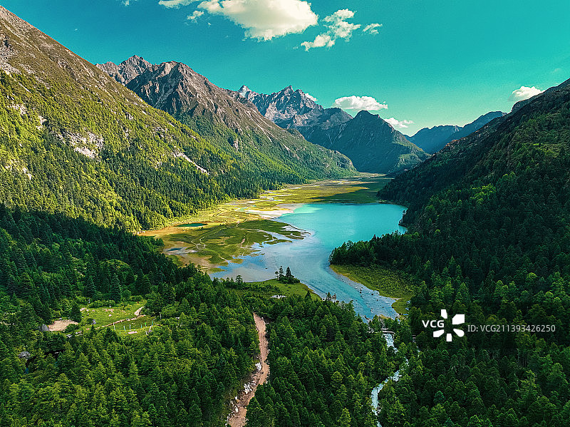 川西高山海子莲花湖图片素材