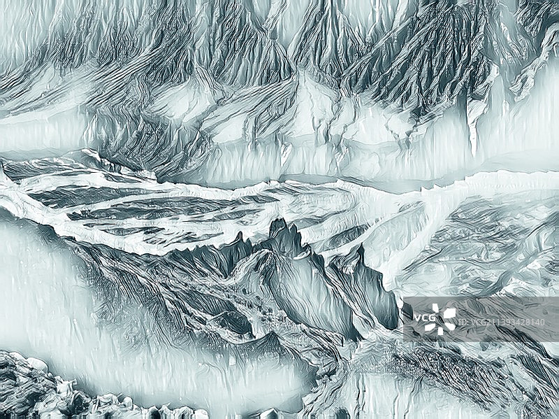 水墨丹青峡谷沟沟壑图片素材