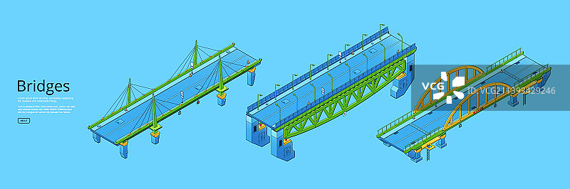2.5D桥梁汽车道路海报图片素材