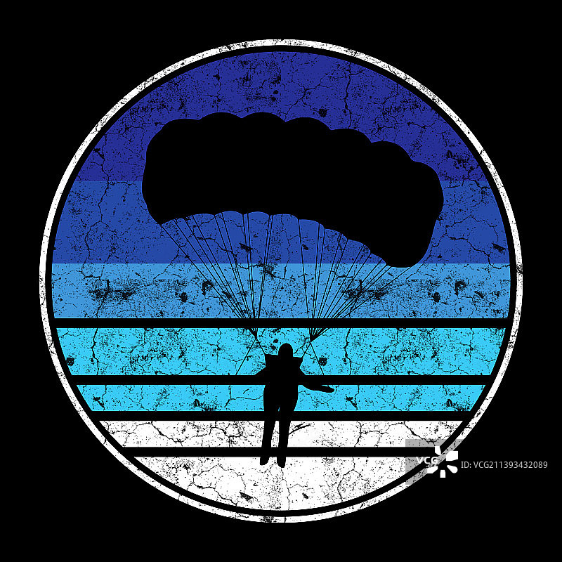 复古跳伞T恤设计图片素材