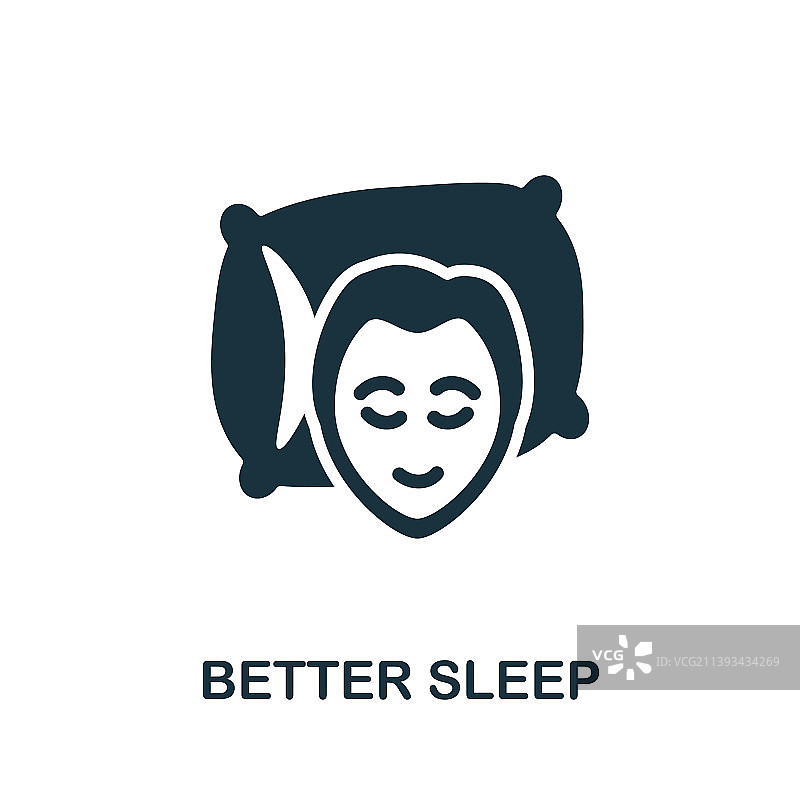 瑜伽中的更好睡眠图标简单元素图片素材