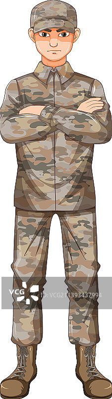 制服士兵卡通人物图片素材
