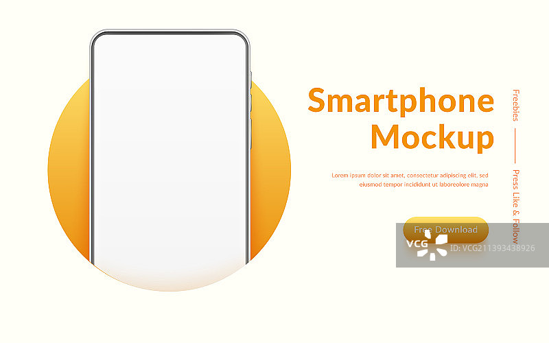 逼真的智能手机模型，带有的3D手机图片素材