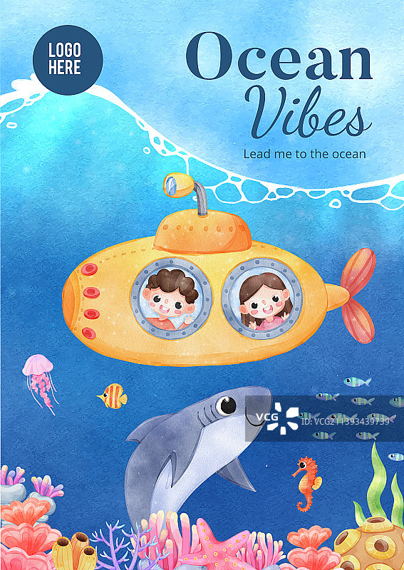 探索海洋世界海报模板图片素材