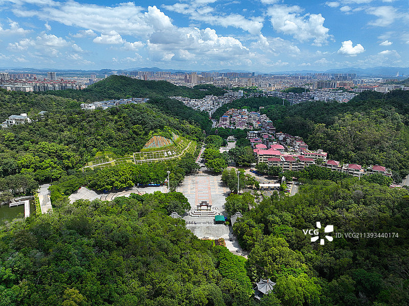 广东省江门市蓬江区圭峰山国家森林公园圭峰山风景区玉台寺航拍图片素材