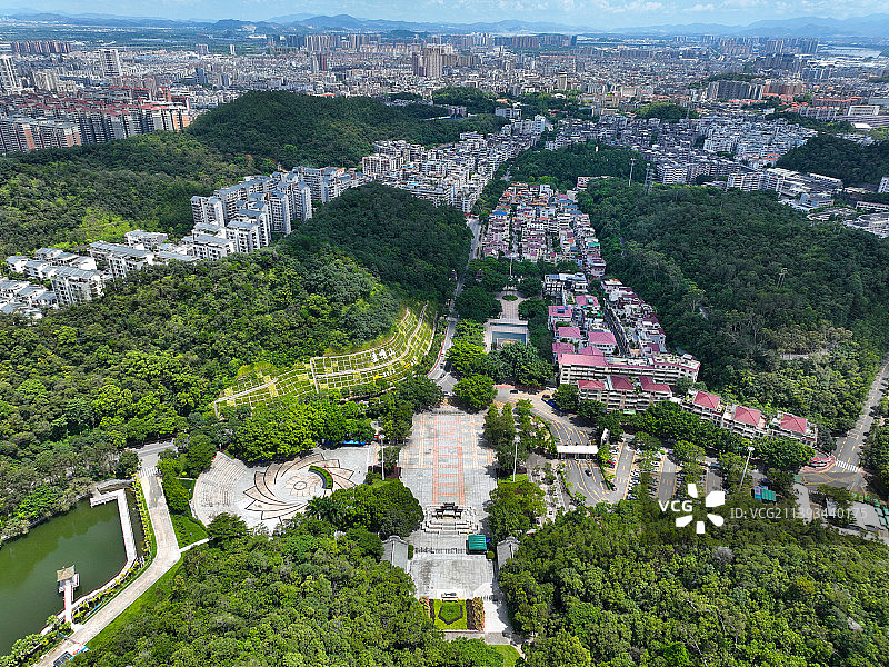 广东省江门市蓬江区圭峰山国家森林公园圭峰山风景区玉台寺航拍图片素材