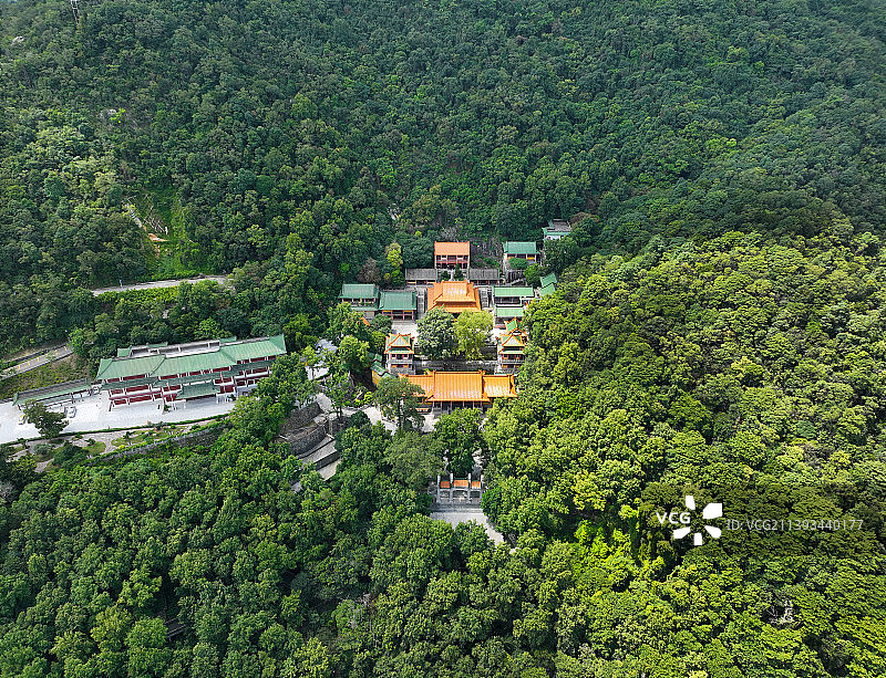广东省江门市蓬江区圭峰山国家森林公园圭峰山风景区玉台寺航拍图片素材