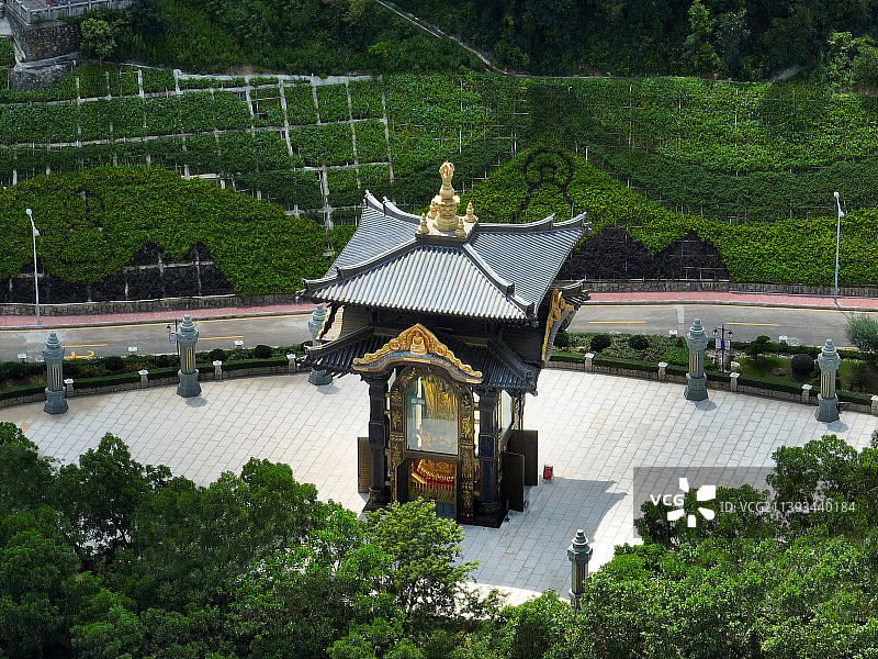 广东省江门市蓬江区圭峰山国家森林公园圭峰山风景区玉台寺航拍图片素材