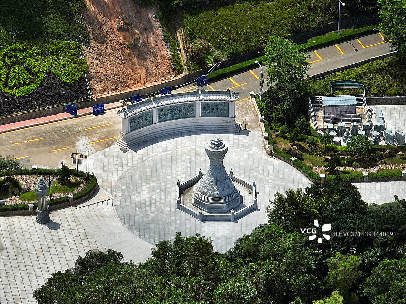 广东省江门市蓬江区圭峰山国家森林公园圭峰山风景区玉台寺航拍图片素材